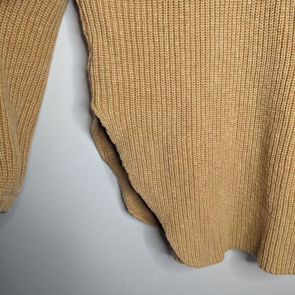 Free People Say Anything Oversized Cable Knit Cardigan Sweater in Yellow Size XS - Picture 8 of 10